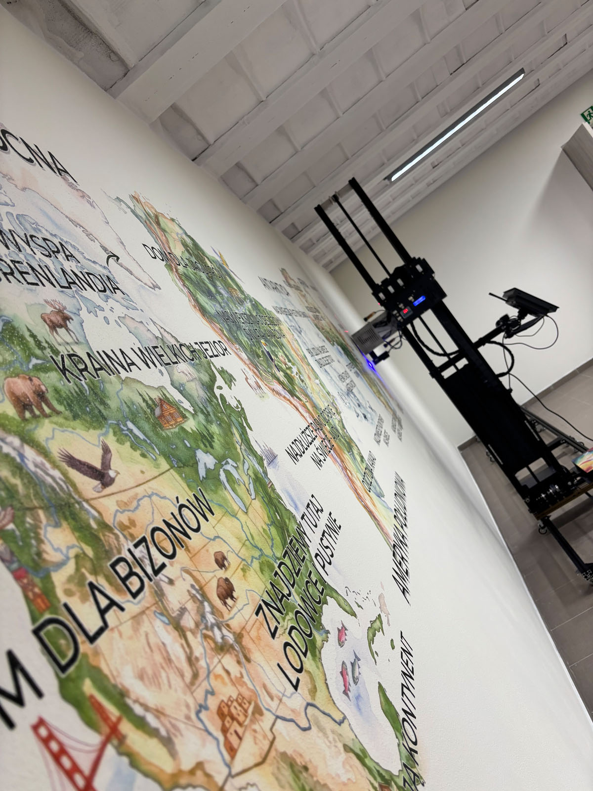 Druk ścienny UV - mapy edukacyjne w szkole, Rybnik, Śląsk