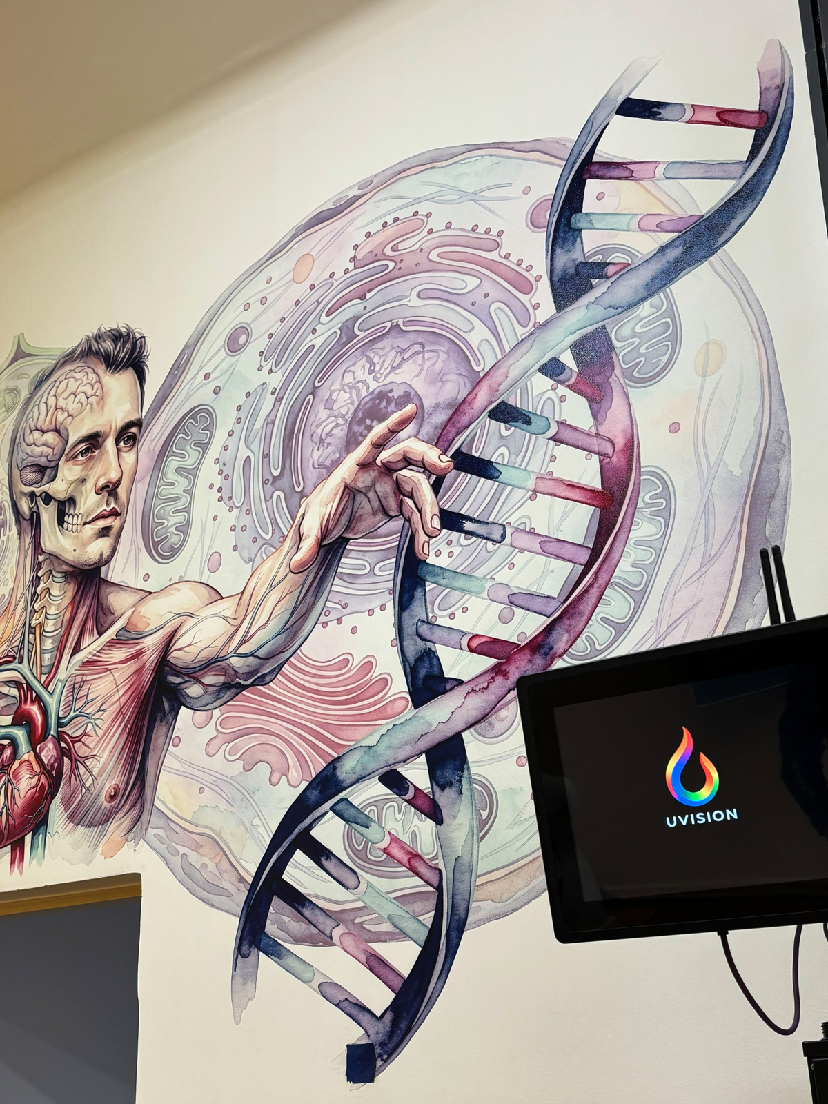 mural w klasie biologicznej - druk ściennym, ZSOMS Racibórz