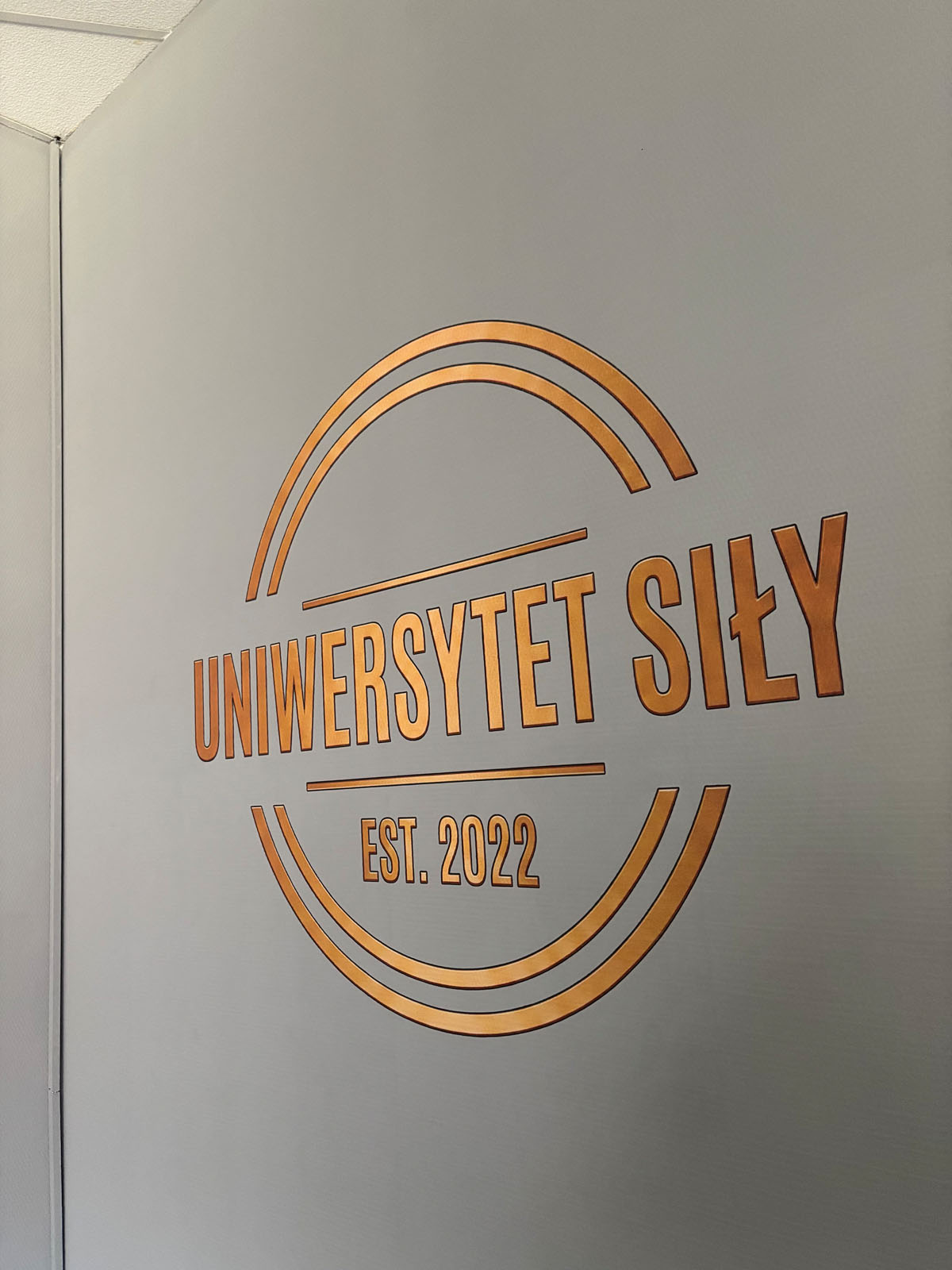 Druk ścienny - logo siłowni, Rybnik