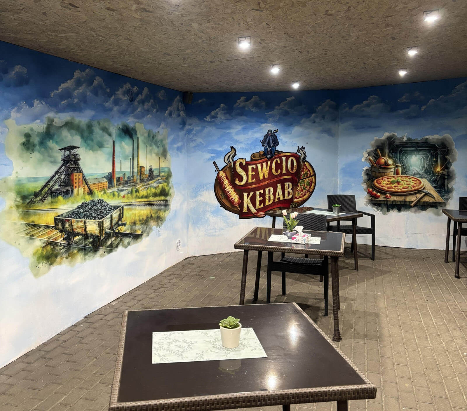 Druk ścienny restauracja, Rybnik