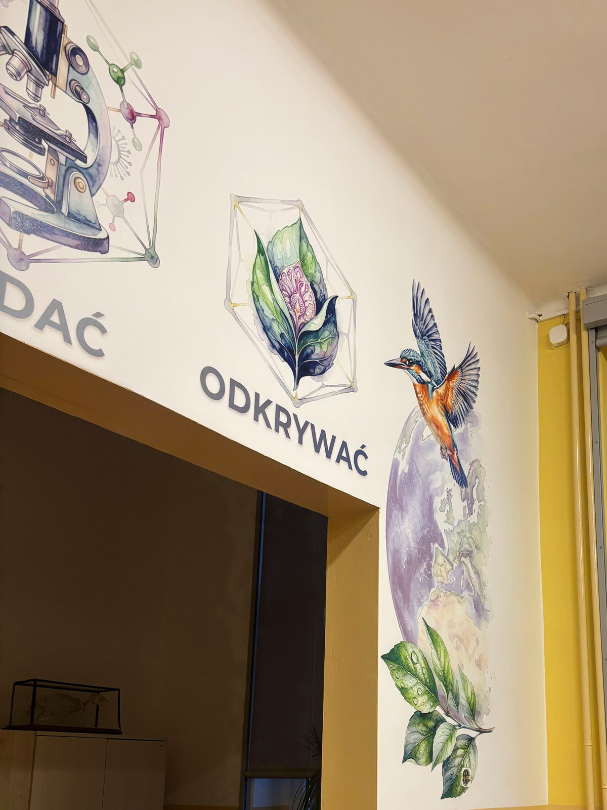 Przyrodniczy druk ścienny w szkole, Racibórz, Śląsk